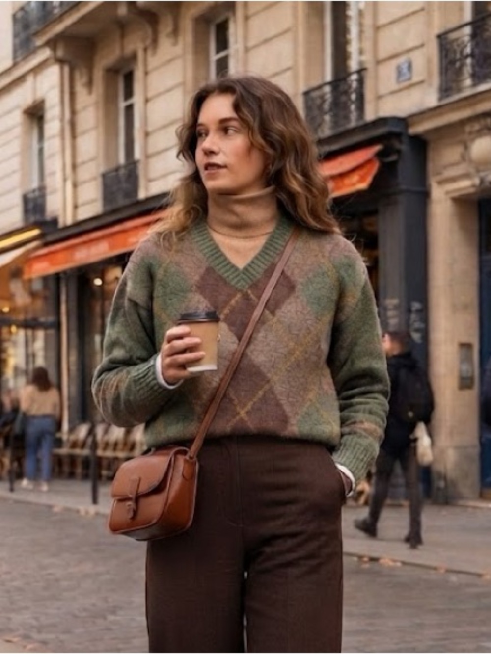 Pendleton Green and Brown Argyle Crewneck Sweater